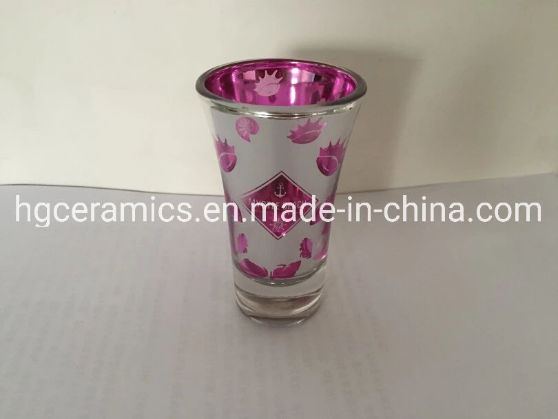 Electroplate Color Coating Glass with Laser Engraving. Laser Engraving Shot Glass